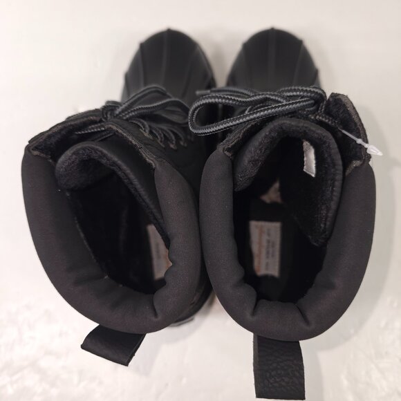 NWOB WEATHERPROOF Vintage Adam II Duck Boots Men's 10M Black Faux Leather BOOTS - Picture 14 of 16